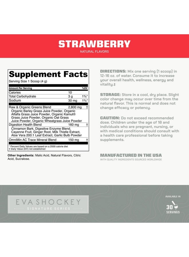 MTN OPS MTN OPS Eva Shockey Signature Series Super Greens Organic Super Foods Powder, Strawberry, 30 Servings, Strawberry, 4.4 Ounce  - Image 3