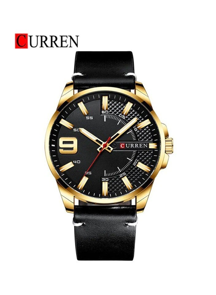 كارين ساعة يد كورين 8371 أصلية بسوار جلدي للرجال