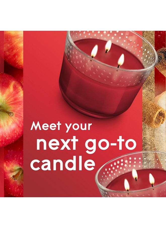 Glade Glade Candle Apple Cinnamon, Fragrance Candle Infused With Essential Oils, Air Freshener Candle, 3-Wick Candle, 6.8 Oz  - Image 2