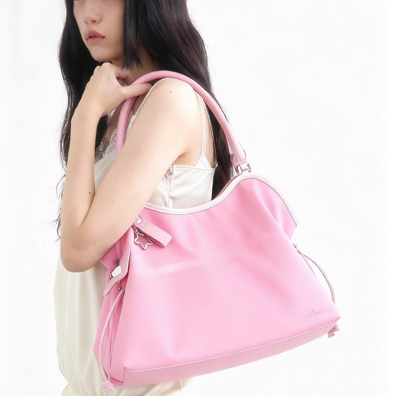 Badblue Korea PVC Jelly Drawstring Shoulder Tote Bag with Large Capacity - Image 2