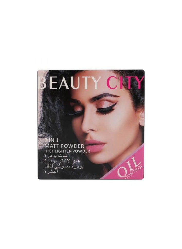 Beauty City Matte Perfection Powder 2in1 Highlighter Oil Control (01 Natura Beige)  - Image 1