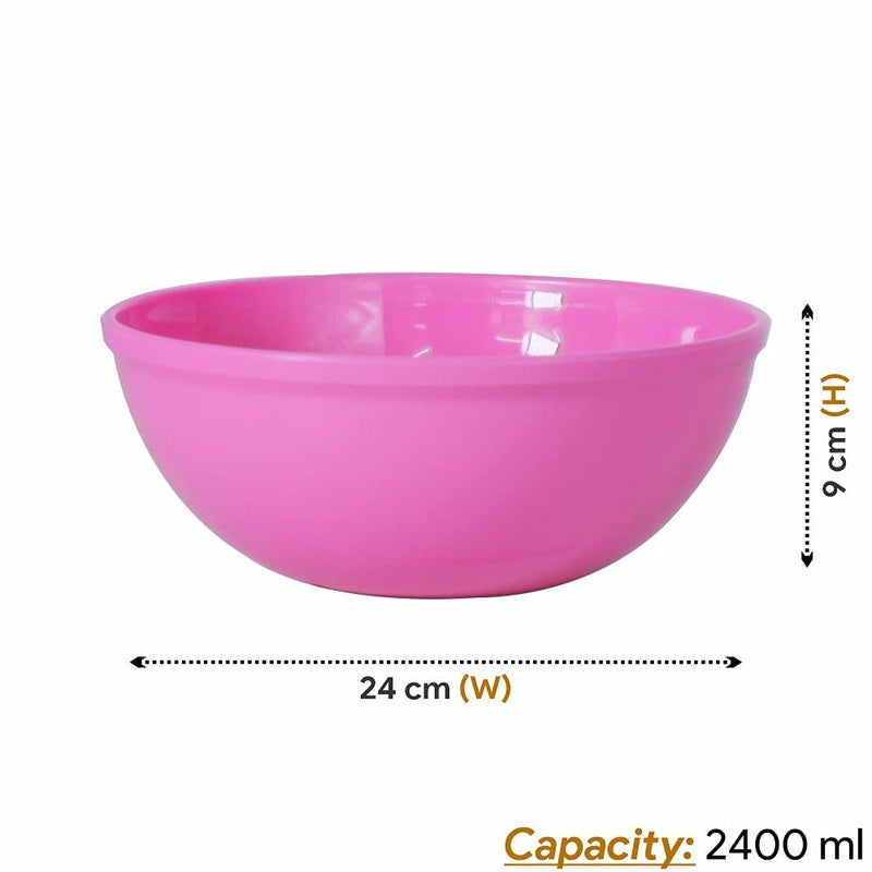 Wonder Plastic Sigma 2000 Bowl Set,3 pc Bowl 2400 ml, Blue Green Pink Color - Image 2