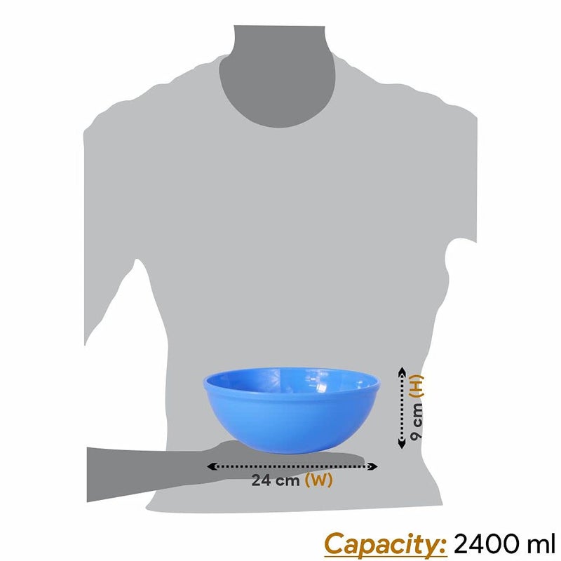 Wonder Plastic Sigma 2000 Bowl Set,3 pc Bowl 2400 ml, Blue Green Pink Color - Image 3