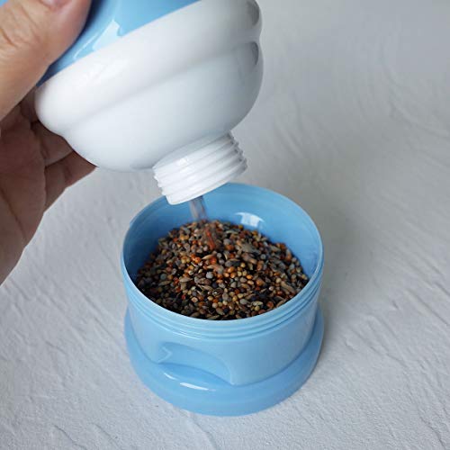 FOIBURELY Portable Bird Feeder Cups Bird Food Water Treat Box Parrot Food Storage Container，Pet Travel Feeder(Blue) - Image 5