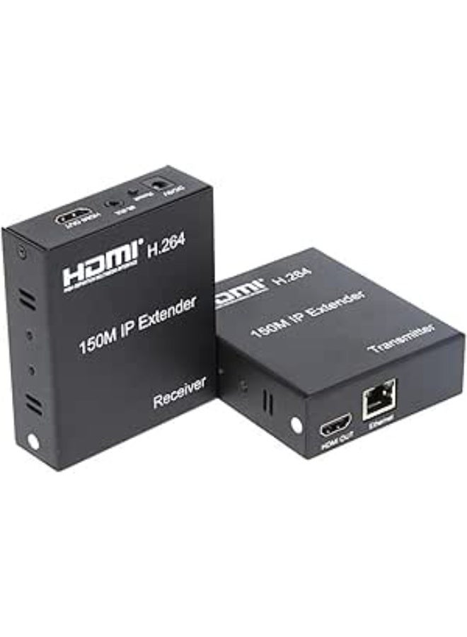 HDMI IP Extender 1080P – 150M Network Video Transmission via RJ45 CAT6 Cable – One Transmitter to Multiple Receivers – Ideal for TV, PS4, Laptop