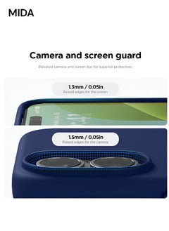 Mida iPhone 16 Plus Silicone Case Cover, full body protection case with a soft silky feel, shockproof cover with microfiber lining  - Image 2