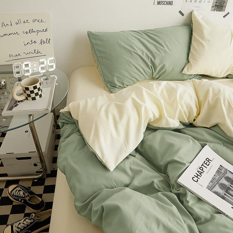 Duvet Cover Set King Size 6 Pcs, Include 1 Quilt Cover 220 x 240cm and 4 Pillow Cases 48 x 74cm and 1 Bedsheet 245 x 265cm, Soft Washed Cotton Bedding Set, NO Comforter - Image 2