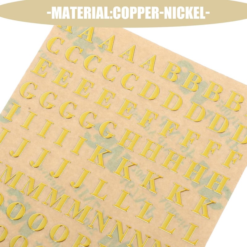 ORFOFE Glitter Alphabet Resin Stickers Mini Gold Self-Adhesive Letter Decals for Scrapbooking Nail Art Epoxy Crafts DIY 4 Sheets Uppercase and Lowercase Letters - Image 3