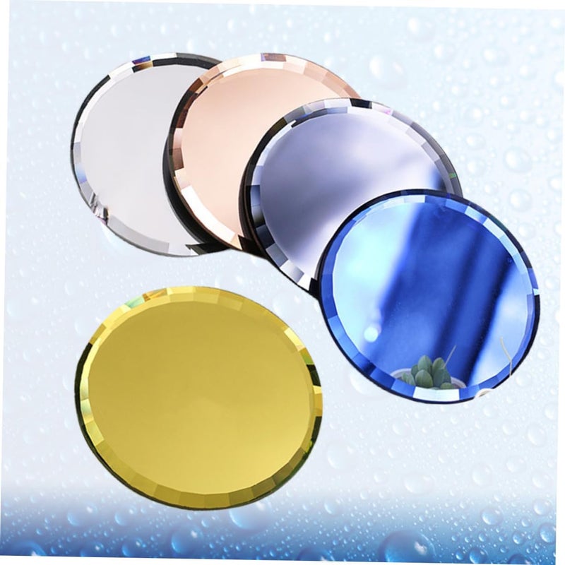 Healeved Nail Art Palette with Mirror Round Mixing Tray for Manicure Includes Blue Yellow Black White and Colors Nail Salons and Beginners - Image 5
