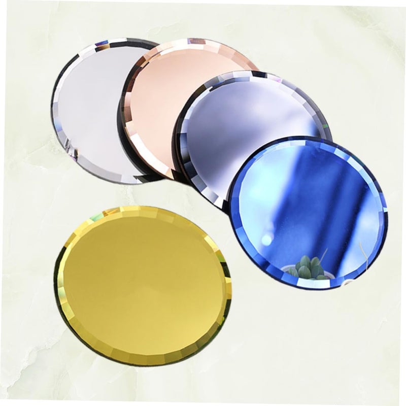 Healeved Nail Art Palette with Mirror Round Mixing Tray for Manicure Includes Blue Yellow Black White and Colors Nail Salons and Beginners - Image 2