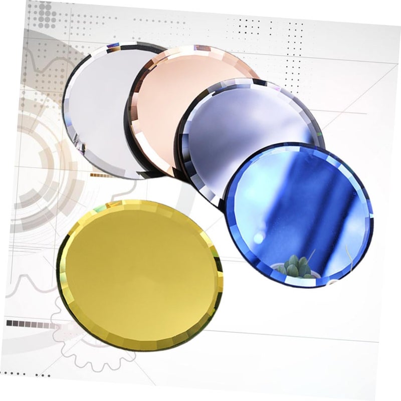 Healeved Nail Art Palette with Mirror Round Mixing Tray for Manicure Includes Blue Yellow Black White and Colors Nail Salons and Beginners - Image 3