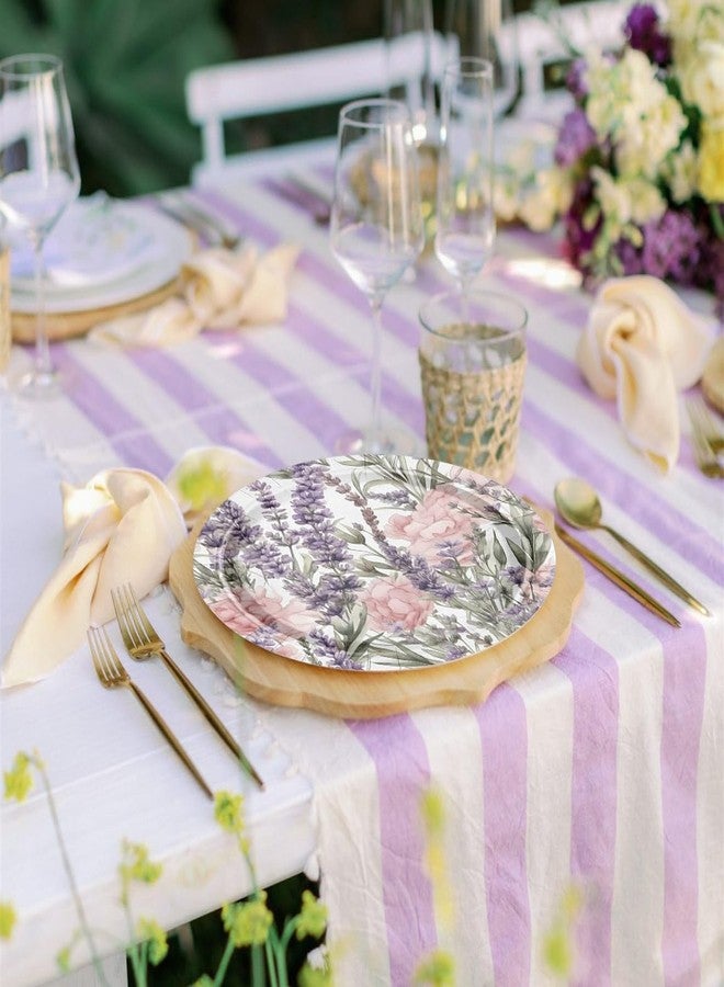 WRAPAHOLIC أطباق ورقية مزهرة WRAPAHOLIC 25 قطعة - 7 بوصة أطباق مزهرة لافندر قابلة للتصرف أطباق عشاء زخرفية لوازم حفلات تزيين الطاولة - Image 3
