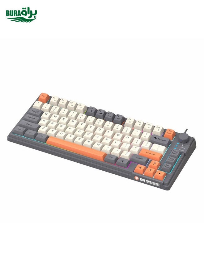 BURAQ XUNSVFOX K81 Laptop Gaming Office Wired Illuminated Keyboard(Shimmer)  - Image 1