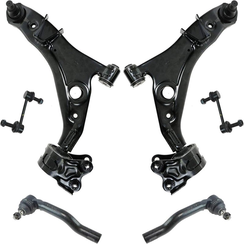 TRQ Front Steering & Suspension Kit Control Arm with Ball Joint Sway Bar Stabilizer Link Tie Rod Compatible with 2007-2014 Ford Edge 2007-2015 Lincoln MKX - Image 1