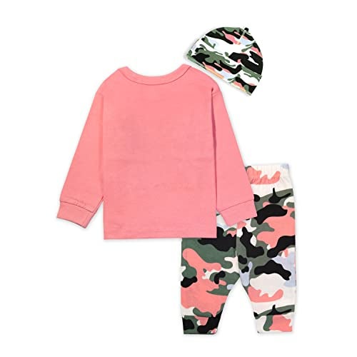 ARIEL Cotton Clothing Sets for Boys & Girls - Unisex Clothing Sets Full Sleeve T-Shirt & Pant -Size(2-3_Years) -Style(Pink-Cap) - Image 2