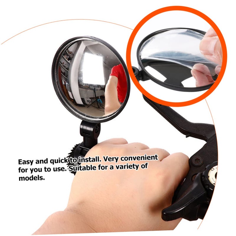 2Pcs Adjustable Bike Mirrors Handlebar Rearview Mirror for Cruiser Bicycle Black - Image 4