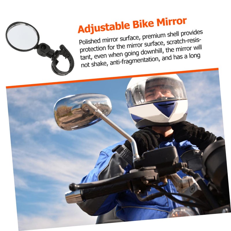 2Pcs Adjustable Bike Mirrors Handlebar Rearview Mirror for Cruiser Bicycle Black - Image 3