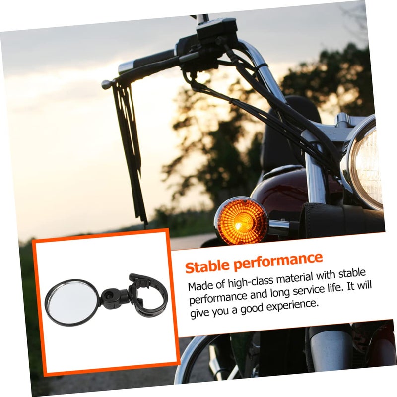 2Pcs Adjustable Bike Mirrors Handlebar Rearview Mirror for Cruiser Bicycle Black - Image 5