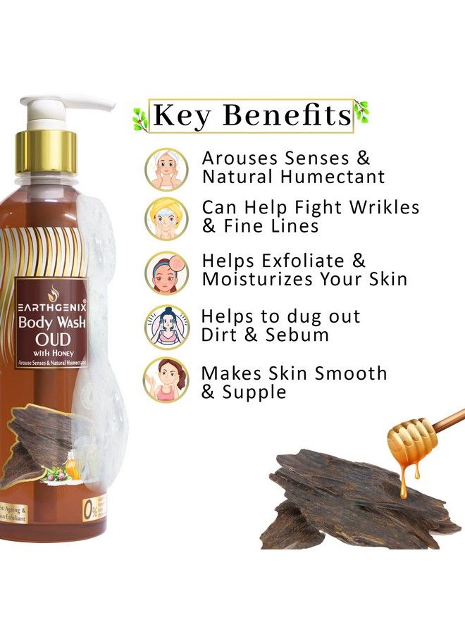 Earthgenix Body Wash Oud With Honey (300Ml) (Loofah Free) For Anti Ageing & Skin Exfoliant ; All Skin Types ; For Men And Women - Image 3