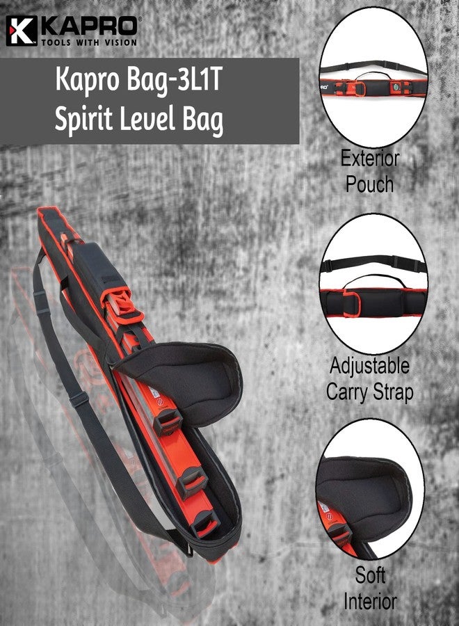 Kapro - 3L1T Level Bag - Carry Case for 3 Levels+ 1 Toolbox Level - Durable Nylon Carry Case - With Adjustable Carry Strap and Exterior Accessory Pouch - Fits Up to 48” Levels - Image 2