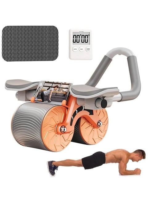 Abdominal Exercise Wheel, Automatic Rebound Ab Roller with Elbow Support, Non-Slip, Double Wheels for Core Strength & Abdominal Workout