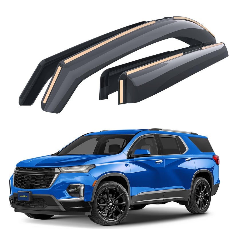 Goodyear Shatterproof inChannel Window Deflectors for Chevrolet Chevy Traverse 20182023 Rain Guards Window Visors for Cars Vent Deflector Car Accessories 4pcs GY003462LP