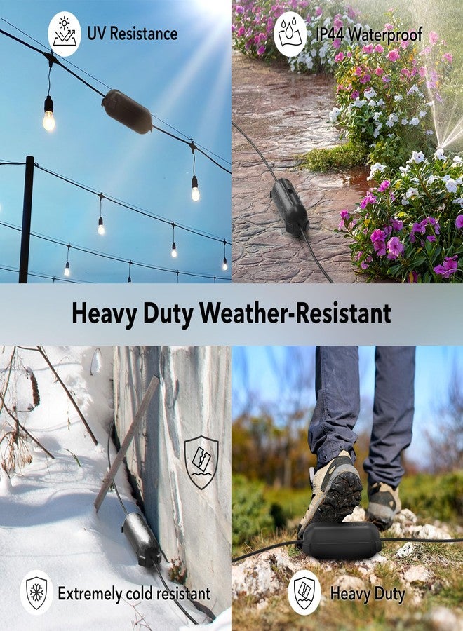 BN-LINK Outdoor Extension Cord Safety Cover 3-Pack, Weather Resistant Seal Housing with 4 Latches, Outdoor Plug Cover Fits 12/14/16 AWG Extension Cord, Holiday Decorations String Lights, Black - Image 5