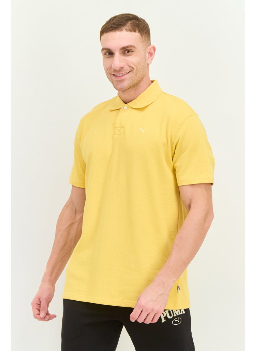 Puma x Select Men Sportswear Fit Short Sleeve Outdoor Polo Shirt, Yellow  - Image 1