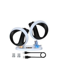 ماركة غير محددة محطة شحن مناسبة لجهاز التحكم PS VR2 Sense، محطة شحن مزدوجة لجهاز التحكم PSVR2 مزودة بمؤشر LED، قاعدة شحن PSVR 2 مع موصلات نوع-C مغناطيسية، ملحقات PS VR2  - Image 1
