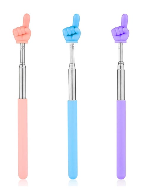 3 Pcs Telescopic Teachers Pointer, Extendable Hand Pointer Finger Pointer Stick, Mini Retractable Classroom Pointer for Elementary School Kindergarten Teacher, Classroom Supplies