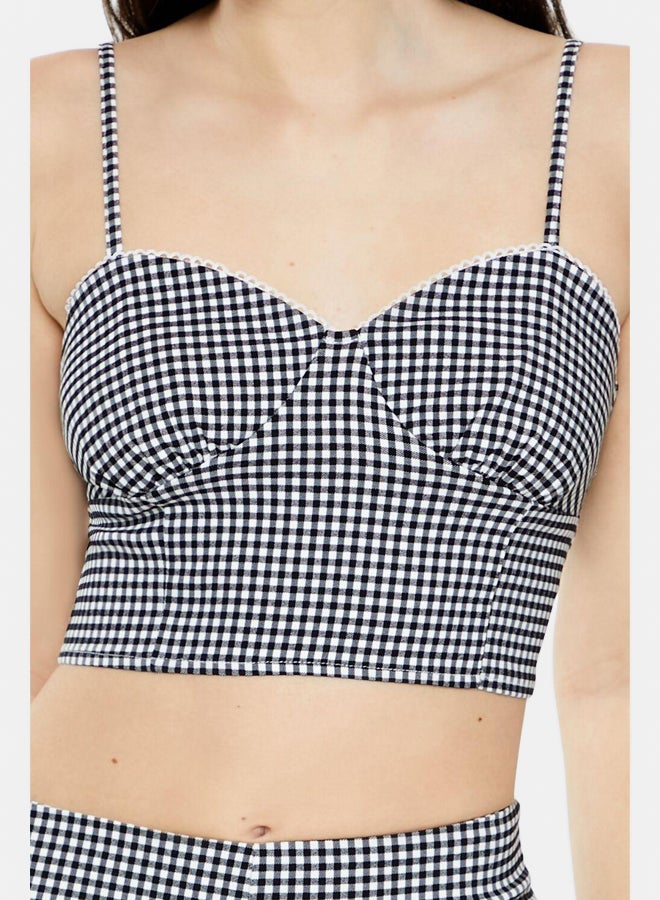 FOREVER 21 Gingham Sweetheart Cropped Cami - Image 2