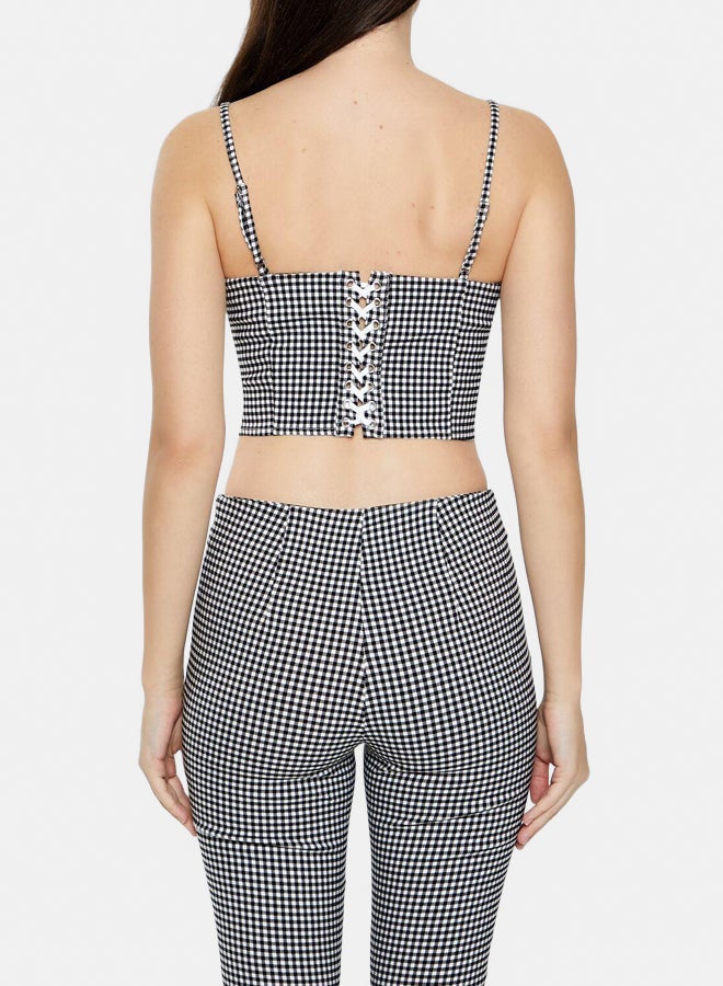 FOREVER 21 Gingham Sweetheart Cropped Cami - Image 4