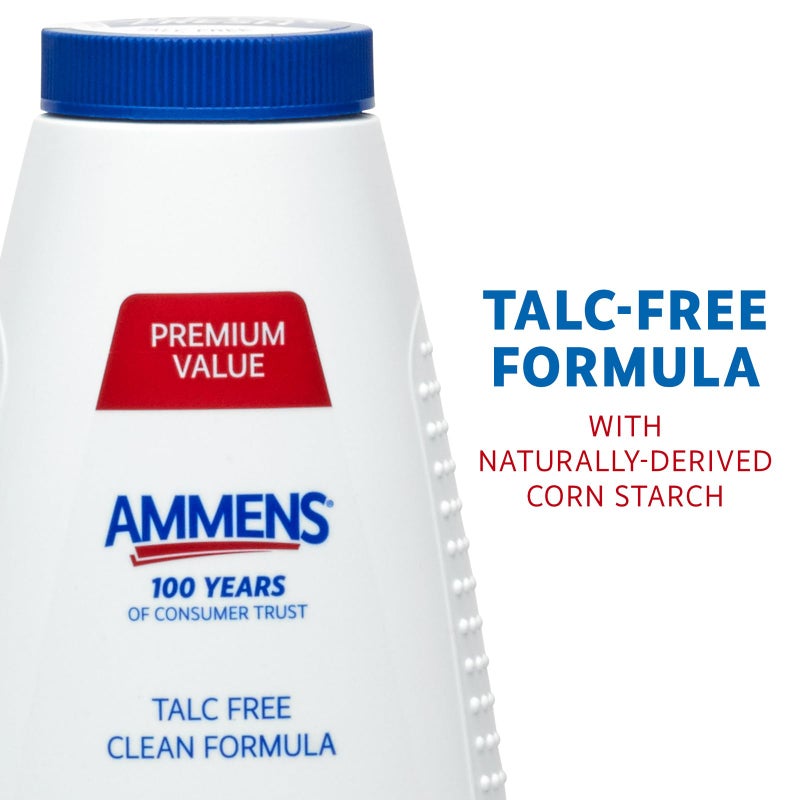 Ammens Original Body Powder - Talc Free Body Powder with Naturally Derived Cornstarch - Free from Dye and Parabens - Soothes Itchy Skin - 11 oz - Image 3