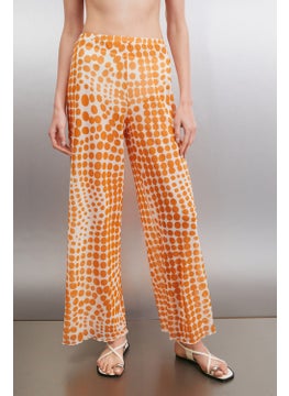 GRIMELANGE Arista Women Summer Tulle Orange / Patterned Pants  - Image 1