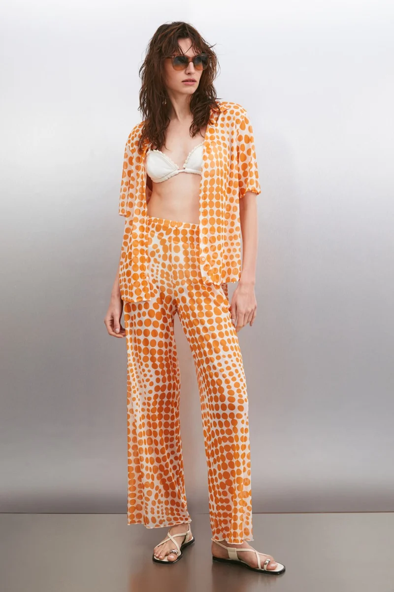 جريميلانج Arista Women Summer Tulle Orange / Patterned Pants