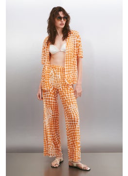 GRIMELANGE Arista Women Summer Tulle Orange / Patterned Pants  - Image 3