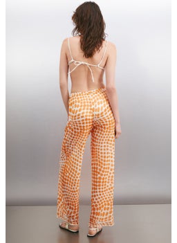 GRIMELANGE Arista Women Summer Tulle Orange / Patterned Pants  - Image 5
