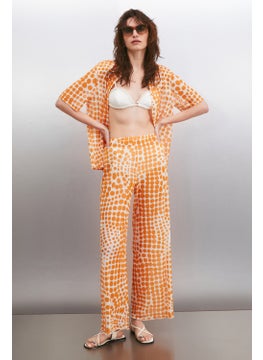 GRIMELANGE Arista Women Summer Tulle Orange / Patterned Pants  - Image 2