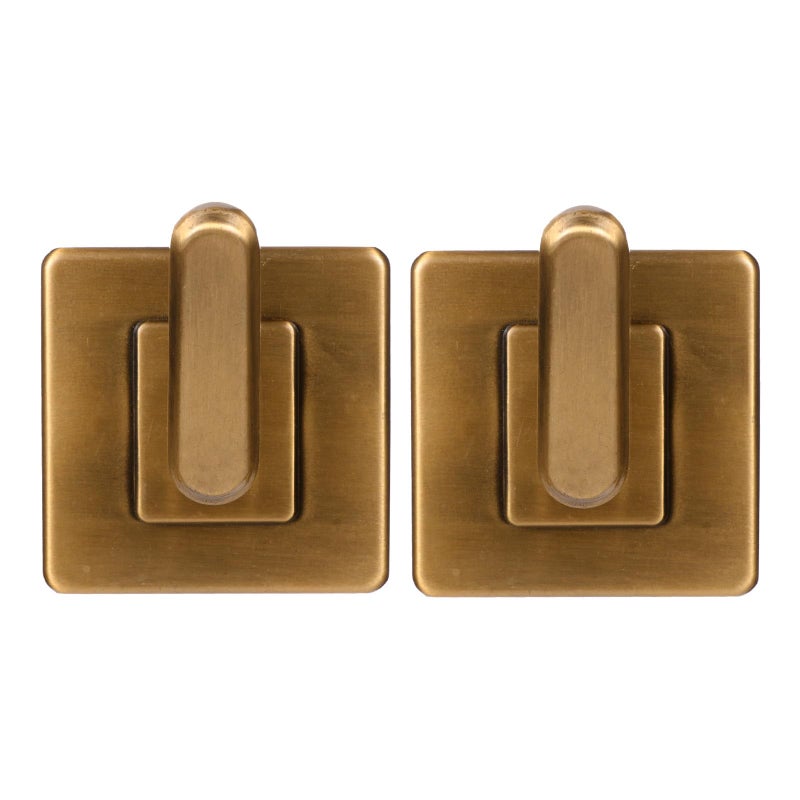 2Pcs Square Base Adhesive Wall Hooks For Towel Robe Storage In Bathroom Kitchen - Image 2