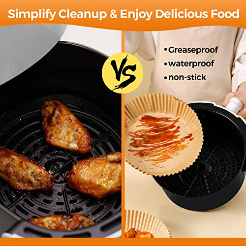 ctizne Air Fryer Paper Liners Disposable: 100PCS Round Airfryer Oven Insert Parchment Sheets Grease and Water Proof Non Stick Basket Liners for Baking Cooking from ctizne - Image 4