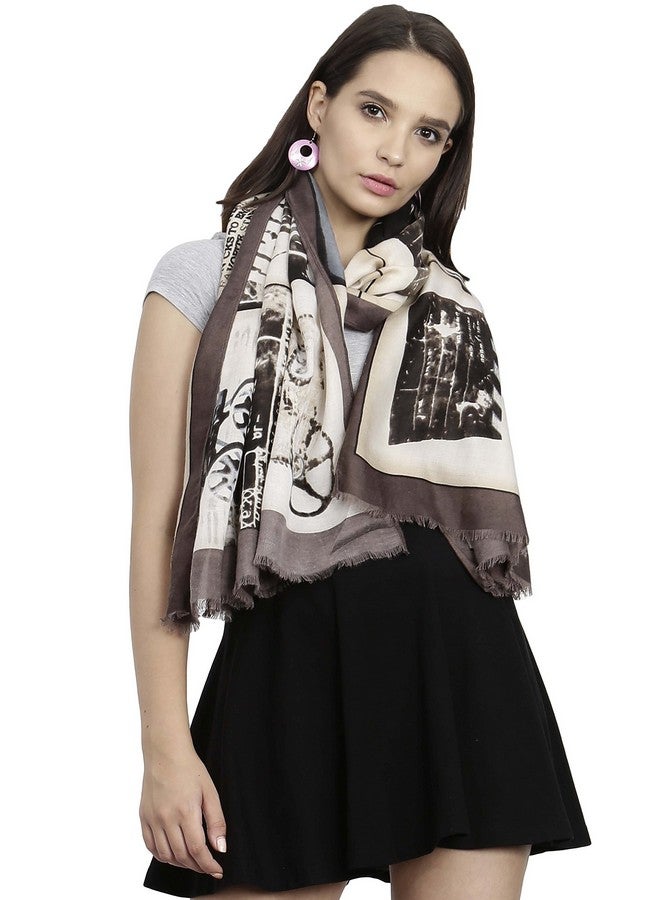 FabSeasons Cotton Viscose Abstract Printed Soft Scarf/Scarves, Shawl and Stoles for Women, Size - 85 * 180 cms - Image 2