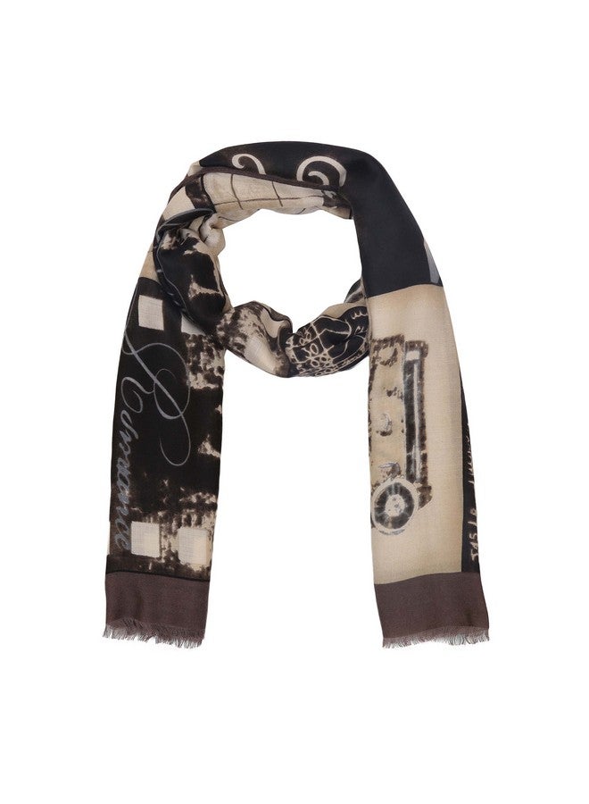 FabSeasons Cotton Viscose Abstract Printed Soft Scarf/Scarves, Shawl and Stoles for Women, Size - 85 * 180 cms - Image 4
