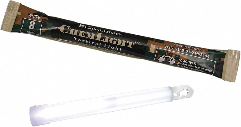 Cyalume ChemLight Military Grade Chemical Light Sticks - White, 15cm Long, 8 Hour Duration (Pack of 10)