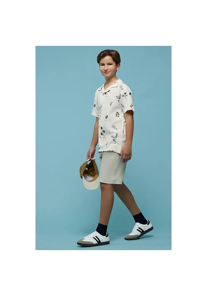 أر أند بي Solid Shorts with Button Closure