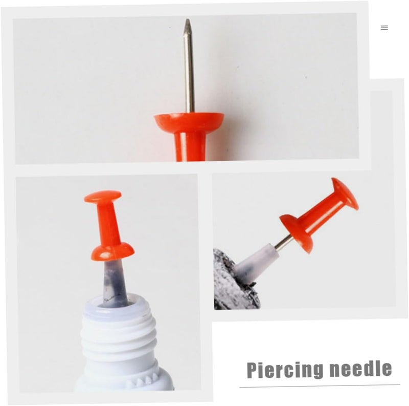 DOITOOL 100pcs Eyelash Glue Bottle Nozzle Caps with Bottle Opening Needle for Unclogging Dried Adhesives Compact for Easy Storage and Practical Use - Image 4