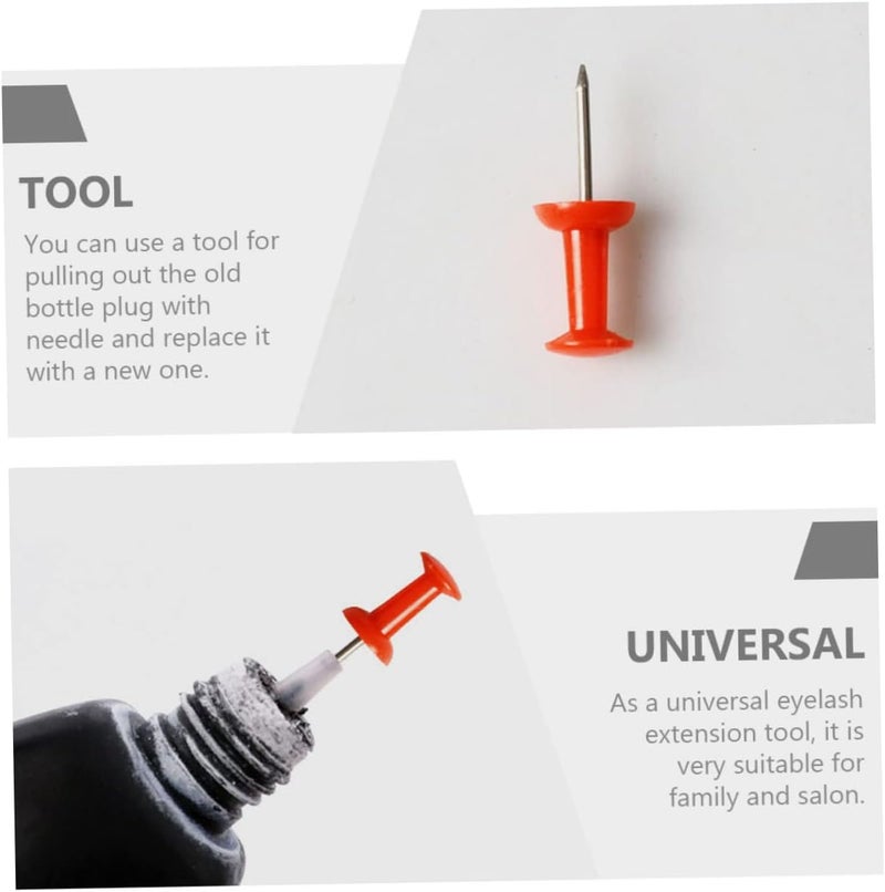 DOITOOL 100pcs Eyelash Glue Bottle Nozzle Caps with Bottle Opening Needle for Unclogging Dried Adhesives Compact for Easy Storage and Practical Use - Image 2