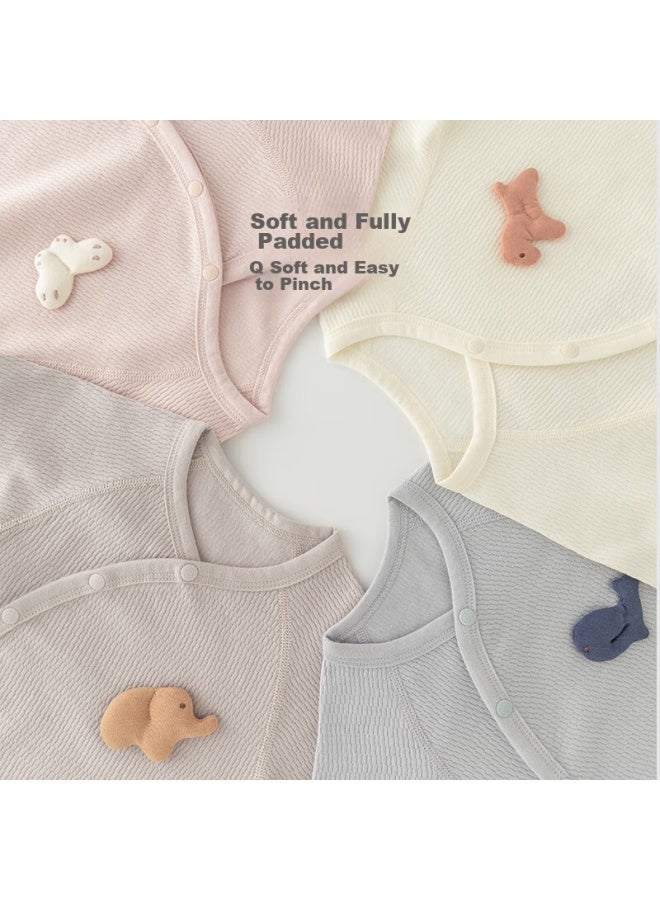 Good bear Guaiqi Xiong Baby Romper, Long-sleeve Pure Cotton Onesie, Cute Triangular Bodysuit For Boys And Girls, Home Wear For Spring And Autumn, Newborn - Image 3