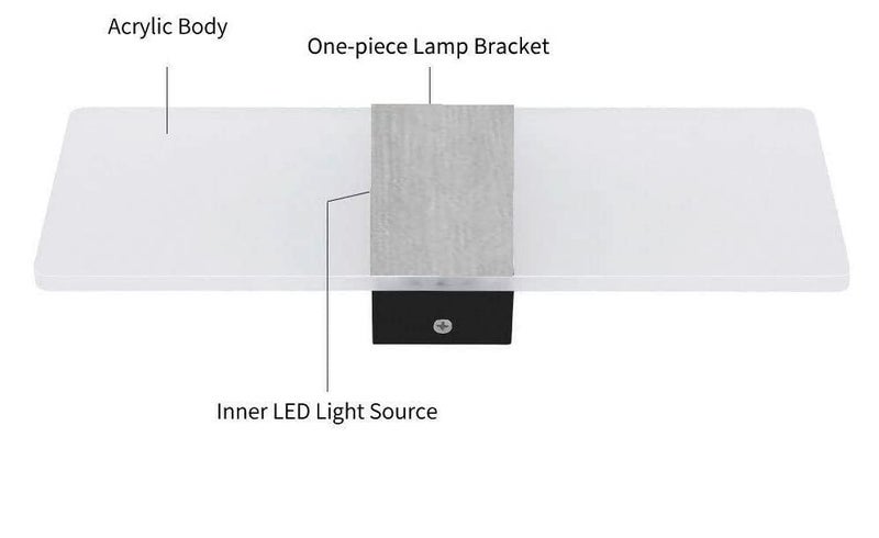 Groeien 15 Watts Rectangular Acrylic LED Wall Lamp- White (1) - Image 5