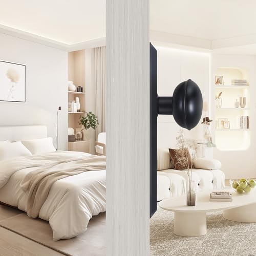 newliplace 2 Pack One-Sided Black Dummy Door Knobs Interior, Vintage Long Plate Dummy Door Knobs in Matte Black - Image 4