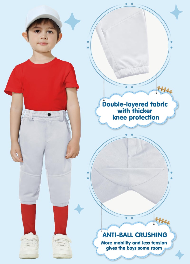MIVEI 2T 3T 4T 5T to Youth Toddler Boys Knicker Baseball Pants Kids Tball Pants Gilrs Softball Practice Pant Pocket Belt Loop - Image 4